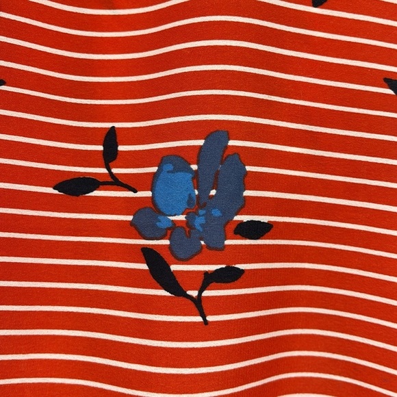 Abercrombie & Fitch Red White and Blue Striped Floral T-Back Peplum Top - Picture 3 of 7